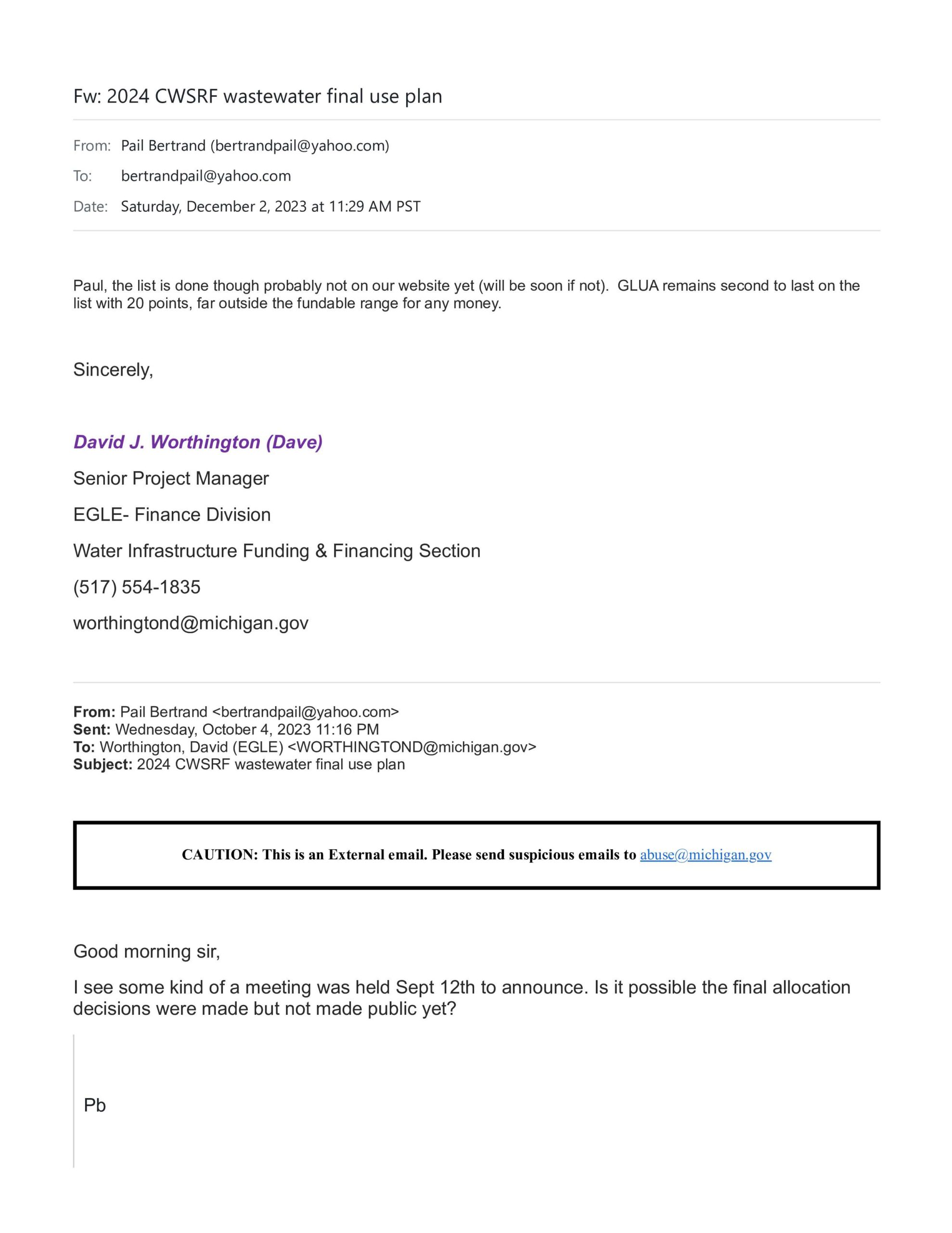GLUA Funding: Plenty of Nothing – Higgins Lake Sewer Facts